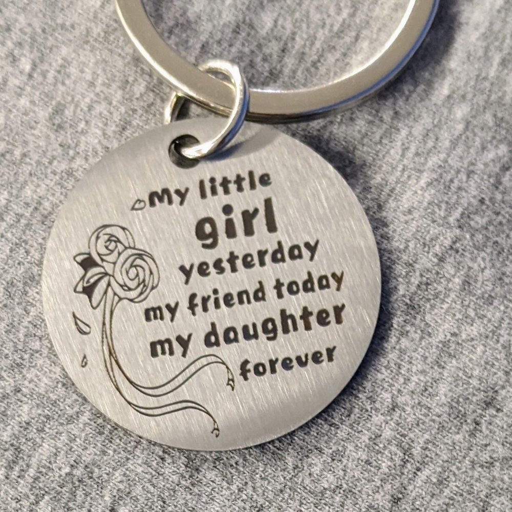 NEW My Little Girl friend daughter keychain necklace bracelet round silver